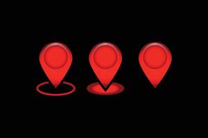 Red Location Pin Icon in realistic style vector