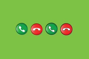 Realistic Phone Call Accept And Decline icon set design vector