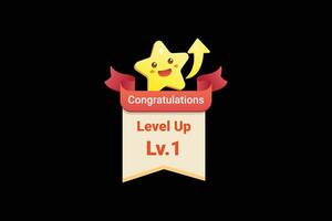 Level up template on computer game vector