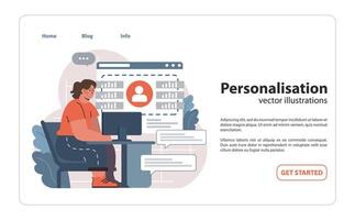 Personalisation in digital platform concept. Flat illustration vector