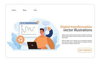 Technological innovations. Digital progress, digitalization and computerization. vector