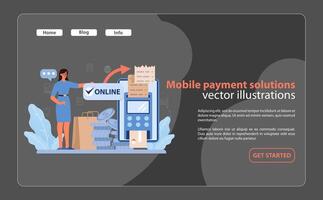 Mobile Payment Solutions. Seamless online transactions and digital checkout processes. vector