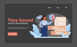 Prioritizing time-bound objectives. Flat illustration vector