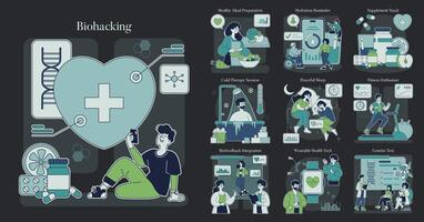 Biohacking. Flat Illustration vector