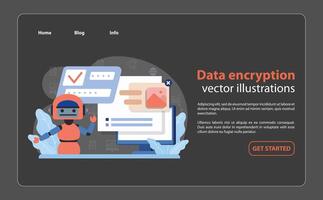 Data encryption concept. Flat illustration vector