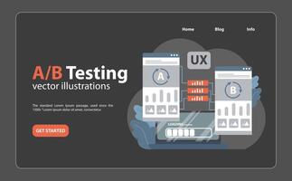 A B Testing UX concept. Flat illustration vector