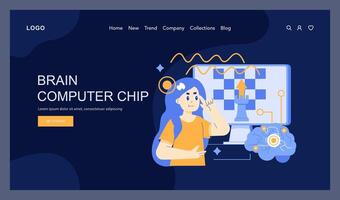 Brain Computer Interface illustration vector