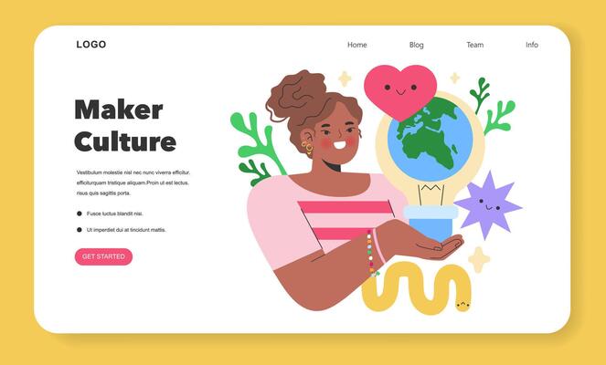 Maker Culture concept A joyful creator embodies the spirit of DIY, holding the world where innovation and love for crafting merge A celebration of creativity illustration