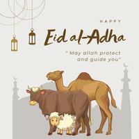 Eid Al Adha Mubarak Festival Background vector