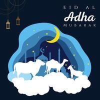 Eid Al Adha Mubarak Festival Background vector