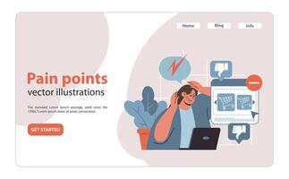Pain points concept. A visual exploration of customer frustrations. vector