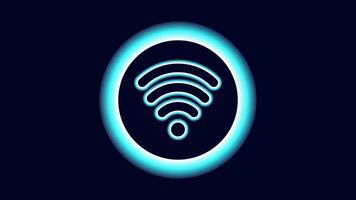 WiFi symbols neon effect dark background. Waves Wi Fi signal icon. Internet connection modern technology. Design web page billboard banner. illustration. vector