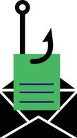 Email phishing icon. Hacker attacking computer sign. Online mail hacking malware activity symbol. flat style. vector
