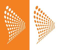 line of circles with orange and white circles on the bottom vector