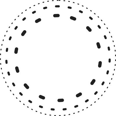 black dotted line circle for frame