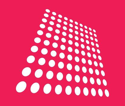 bright red background with a tree with white circles on it vector