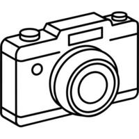 camera outline coloring book page line art illustration digital drawing vector