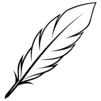 feather outline coloring book page line art illustration digital drawing vector