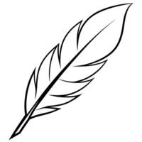 feather outline coloring book page line art illustration digital drawing vector