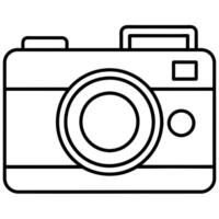 camera outline coloring book page line art illustration digital drawing vector