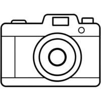 camera outline coloring book page line art illustration digital drawing vector
