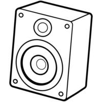 audio speaker outline coloring book page line art illustration digital drawing vector