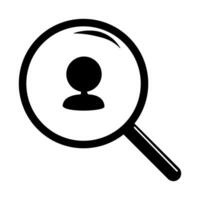 Magnifying glass with people icon isolate on white background. vector