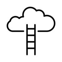 cloud with ladder icon on white background. vector