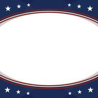 American flag square template background with empty space vector