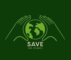 Save the planet, World Environment concept, Environment day, World map vector