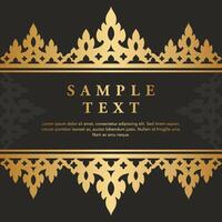Retro Vintage gold floral Javanese Ornamental pattern elements and embellishments for frame invitation greeting card design vector