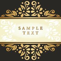 Retro Vintage gold floral Javanese Ornamental pattern elements and embellishments for frame invitation greeting card design vector