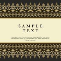 Retro Vintage gold floral Javanese Ornamental pattern elements and embellishments for frame invitation greeting card design vector