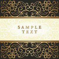 Retro Vintage gold floral Javanese Ornamental pattern elements and embellishments for frame invitation greeting card design vector
