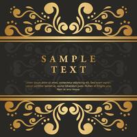 Retro Vintage gold floral Javanese Ornamental pattern elements and embellishments for frame invitation greeting card design vector