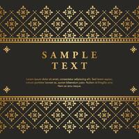 Luxury gold floral Javanese Batik pattern frame border invitation greeting card design vector