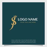 Simple logotype abstract logo initial SJ or JS monogram template vector