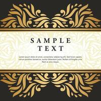 Retro Vintage gold floral Javanese Ornamental pattern elements and embellishments for frame invitation greeting card design vector