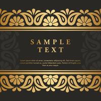 Retro Vintage gold floral Javanese Ornamental pattern elements and embellishments for frame invitation greeting card design vector