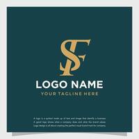Simple logotype abstract logo initial SF or FS monogram template vector