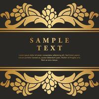 Retro Vintage gold floral Javanese Ornamental pattern elements and embellishments for frame invitation greeting card design vector