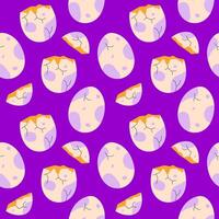 Children cute background. Seamless pattern with dinosaur eggs vector