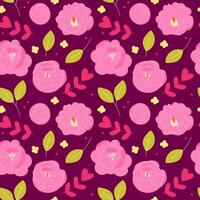 Floral seamless pattern on dark background vector
