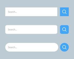 Search bar icon set in flat design. Browsing, searching concept vector