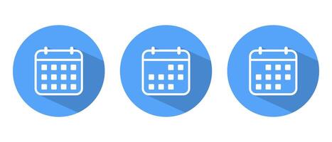 Simple calendar icon with long shadow. Event, date concept vector