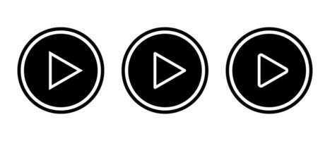 Play line button icon set in generic style. player logo vector