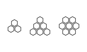 Hexagon honeycomb icon in line style. Hexagonal beehive concept vector