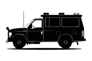 Emergency vehicle silhouette vector