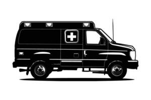 Emergency vehicle silhouette vector