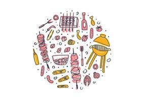 Barbecue emblem with text. design isolated. vector